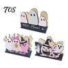 Halloween Kitchen Paper Towel Holder Wooden Napkin Holder, Ghost Pumpkin Tabletop Decor for Dining Room, Cute Theme Storage Spooky Organizer