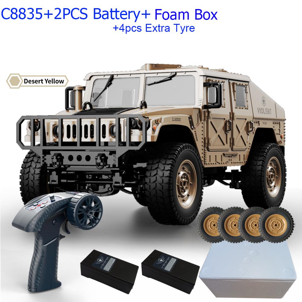 C8835 1:14 RC Car 2.4G Remote Control Car 4WD Off-road Climbing Simulation All-terrain RC Crawler Military Jeep JJRC RC Toys