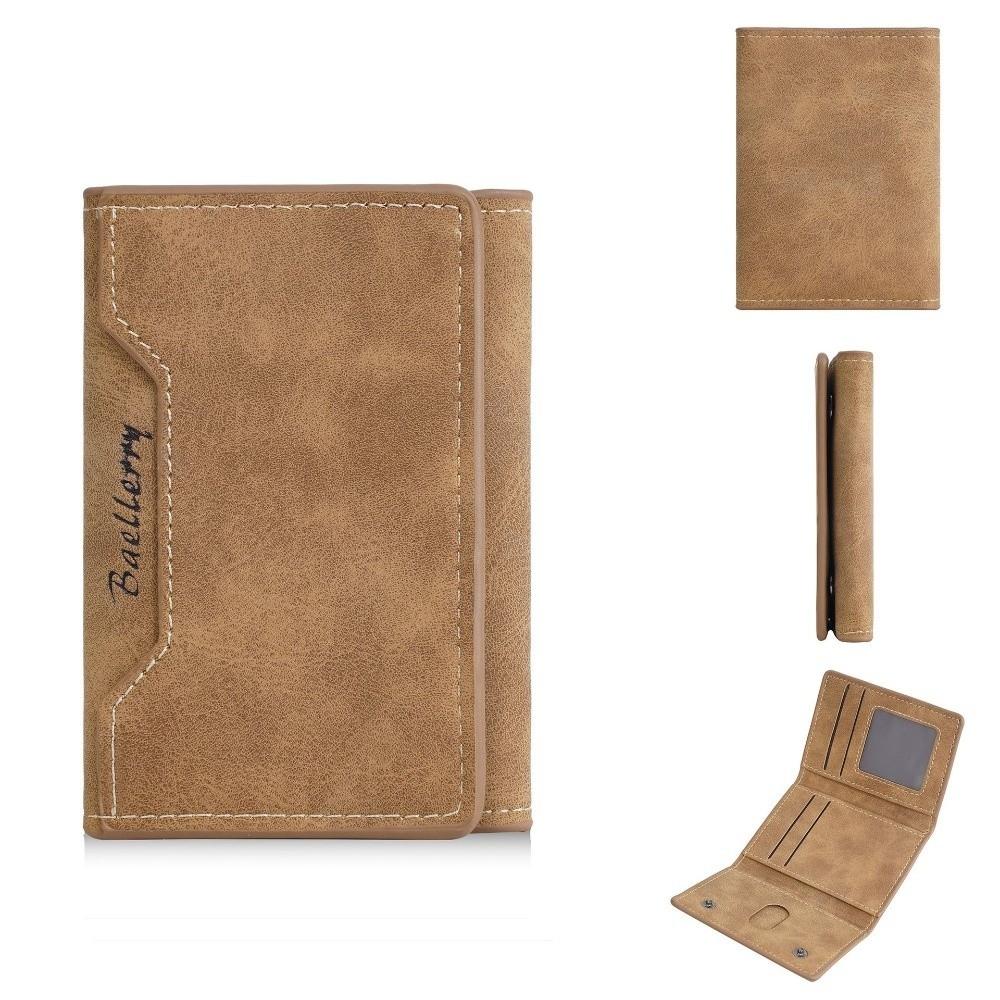 

Тонкий мужской кошелек, держатель для карт, маленькая сумка для хранения, многофункциональный мужской кошелек для монет, для бизнеса коричневый