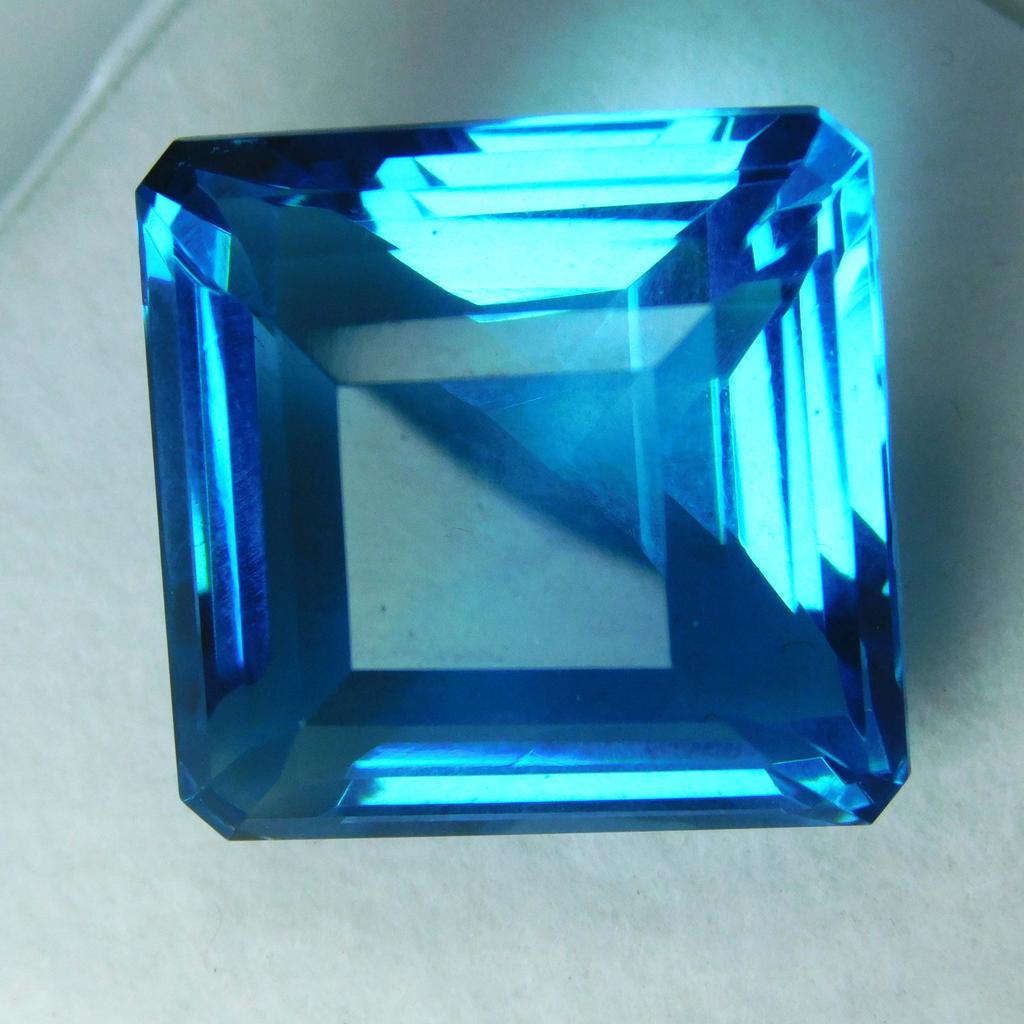 Lab-Created A++ Aquamarine Square Shape 30 Ct   Loose Gemstone