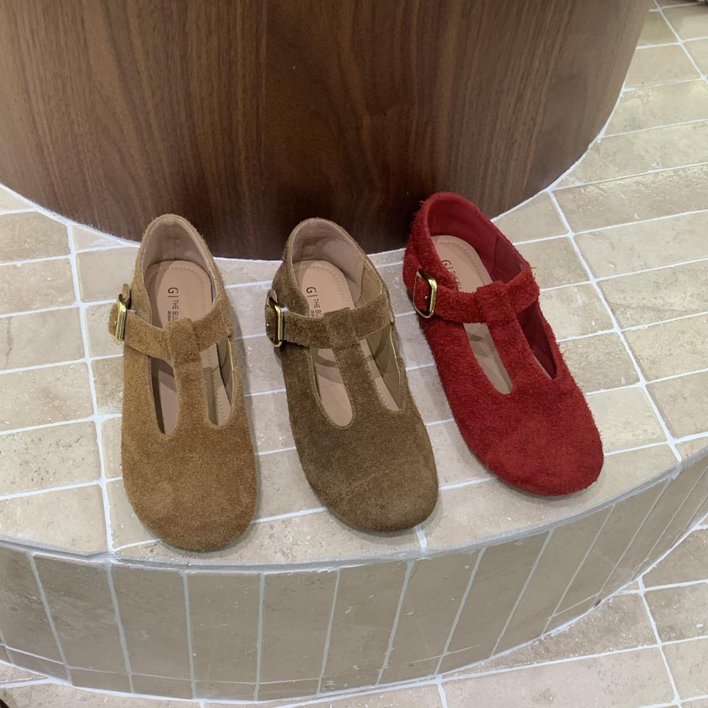 IPPEUM Women Mary Janes Shoes 2025 New Fall Brown Round Toe Ballet Flat Shoe