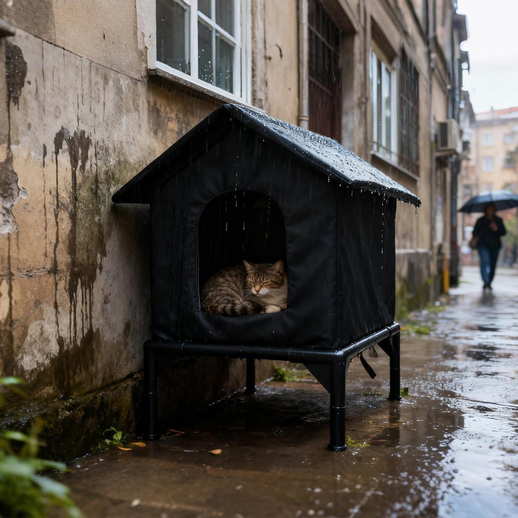 Outdoor Cat Shelter Winter Warm Stray Cat Nest Thickened Enclosed Pet Tent for Garden Patio Backyard Stray Pets