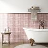 VaryPaper Tile Stickers Wall Decals Wallpaper Stickers Removable Wallpaper Sheets Pink 3D Interior Decor Set Brick Pattern Tile Sheets Mosaic Tiles