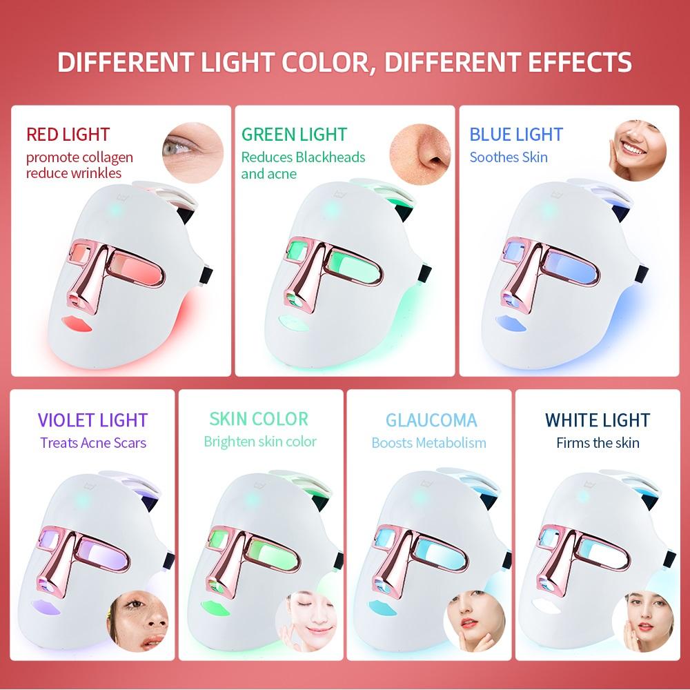 7 Colors Face Wireless LED Mask Photon Facal Beauty Mask Skin Rejuvenation Anti Acne Repair Skin Tightening Anti Aging Skin Care