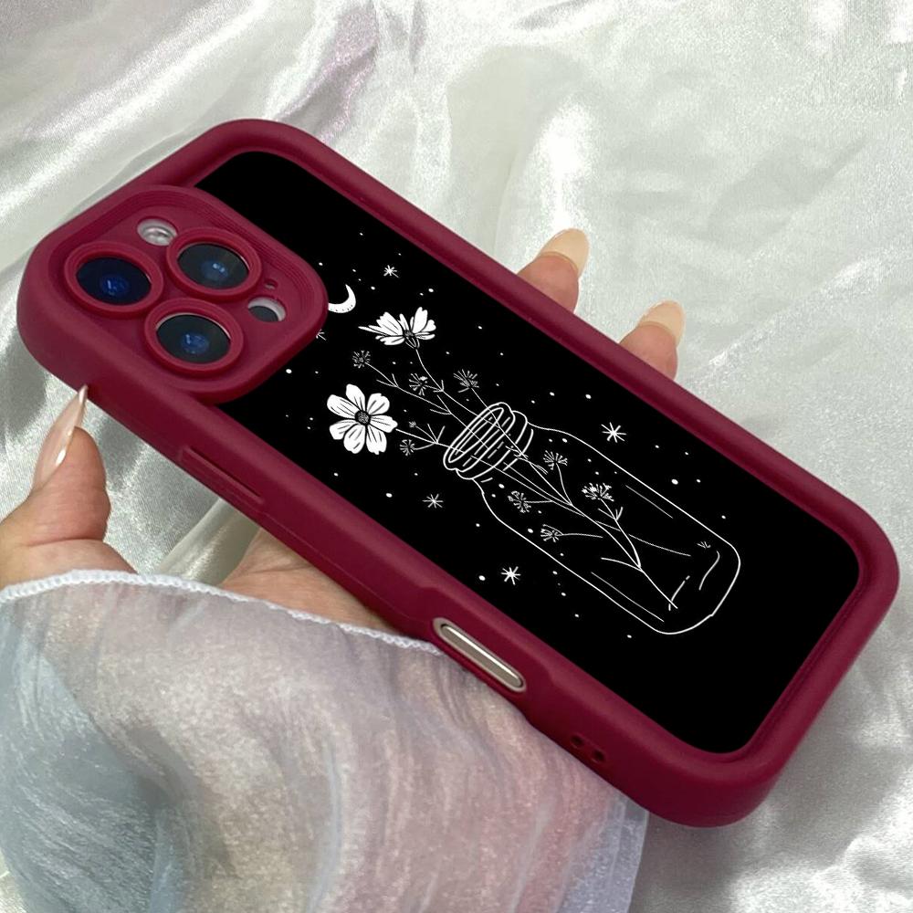 JT93 black white art drawing line for iPhone 17 16 15 14 Pro Max Samsung S26 S25 S24 Ultra A17 A16 A07 A56 A06 Xiaomi 15T Redmi 14C 15c Soft TPU Case