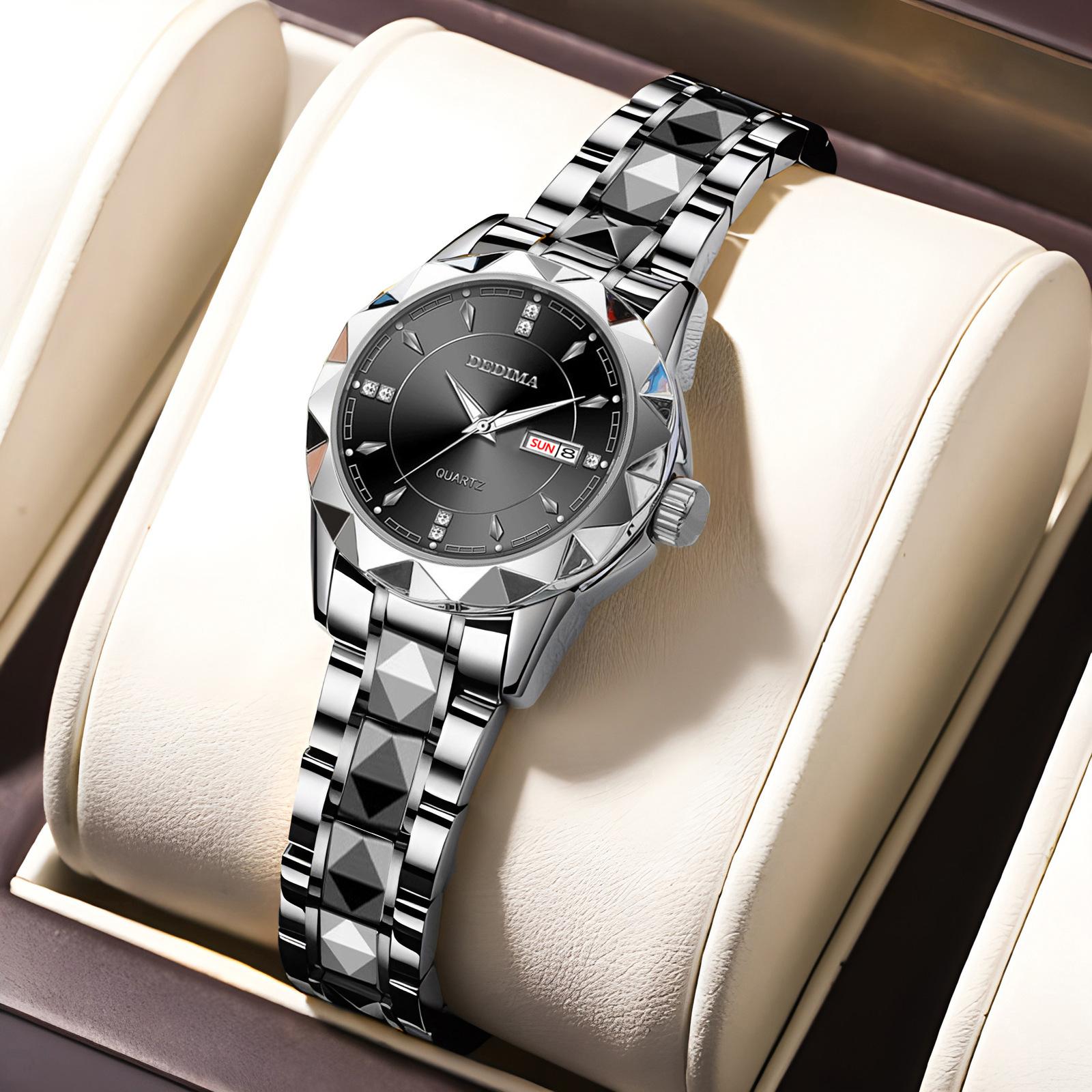 

Лучший бренд класса люкс модные женские часы 3ATM водонепроницаемые часы для влюбленных с датой спортивные часы женские наручные кварцевые часы серебряный/чёрный