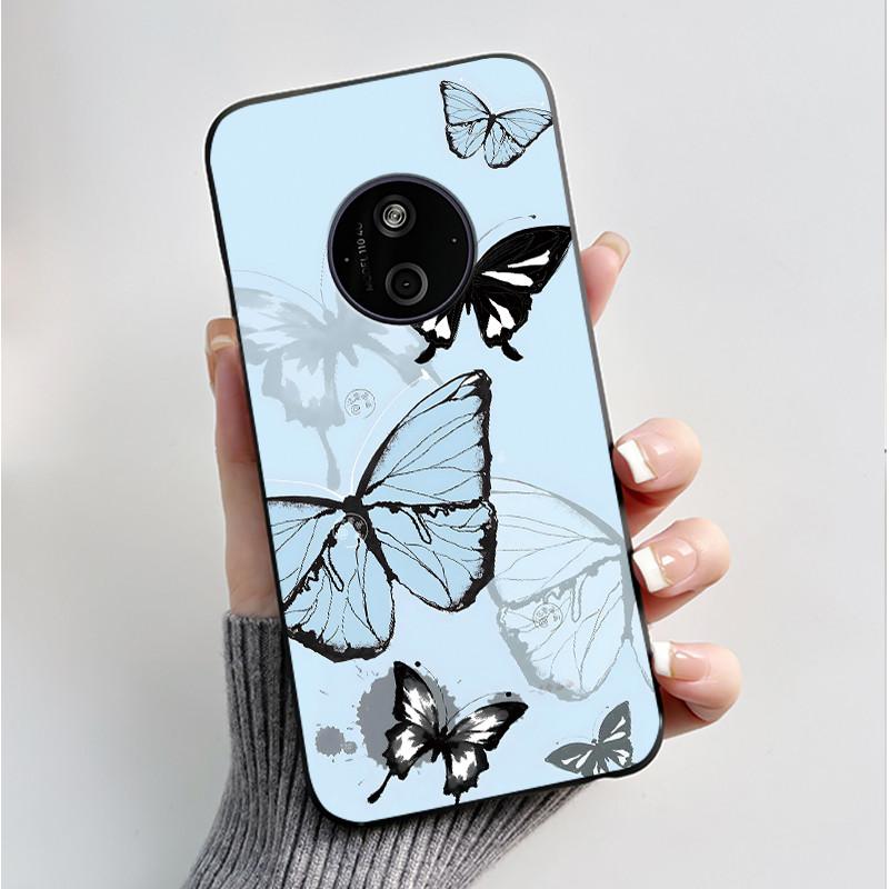 Printed Phone Case For Nokia 110 4G 2024/HMD 110 4G/Nokia 125 4G 2024 Soft Silicone Black Shell Cover Cute Flower Cartoon Casing