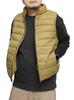 One Colors Padded Down Size Beige Men's Vest, Nylon, Water-Repellent, Photothermal, Stand-Up Jacket, LL, (18)