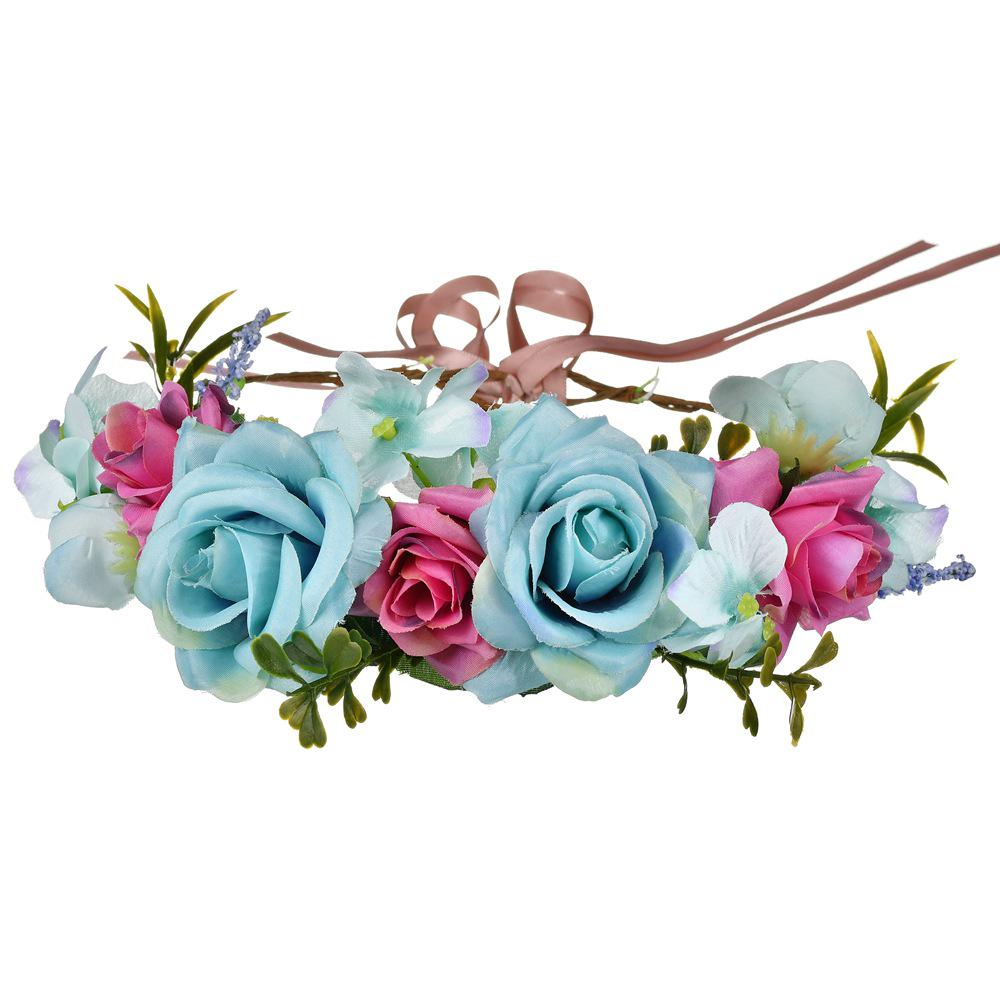 Blue Flower Silver Waist Cincher: Wide Belt with Sweet Decorative Design for Women