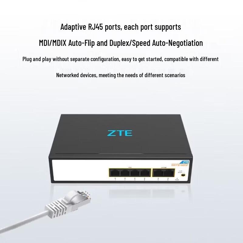 ZTE 6-Port 100Mbps Unmanaged PoE Switch