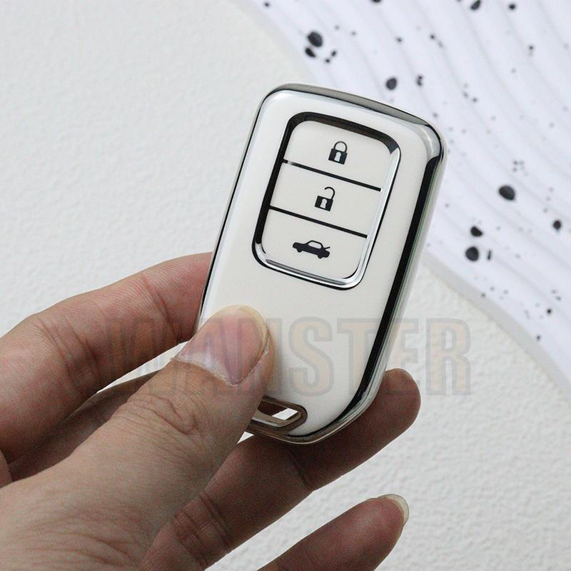 Tpu Car Key Case Cover Fob Shell For Honda Grace Ix Civic Hrv Crv Xrv Cr-V Crider Odyssey Pilot Fit Accord - 3 Bottons