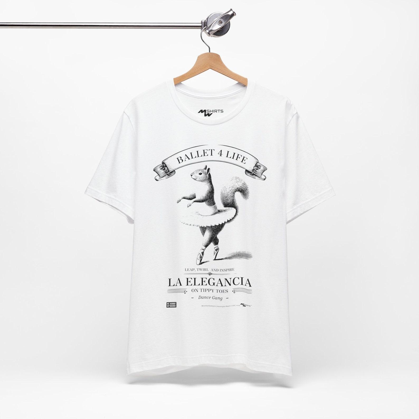 Ballet Squirrel T-Shirt - Vintage Engraving Style, Dance Lover Gift S
