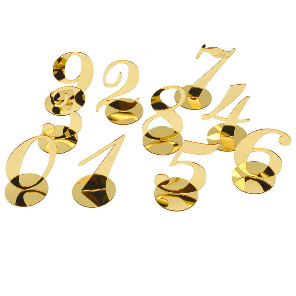 10pcs 0-9 Numbers Acrylic Signs Wedding Table Number Wedding Engagement Seat Numbers Sign with Base Decoration