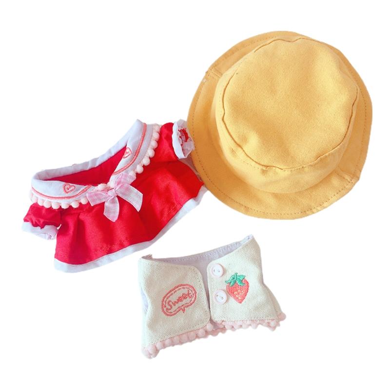 8in Barbi Doll’s Vest/Dress & Hat/Canvas Sneakers for Girls Dollhouse Role for Play Game DIY Toy Accessory Party Sup