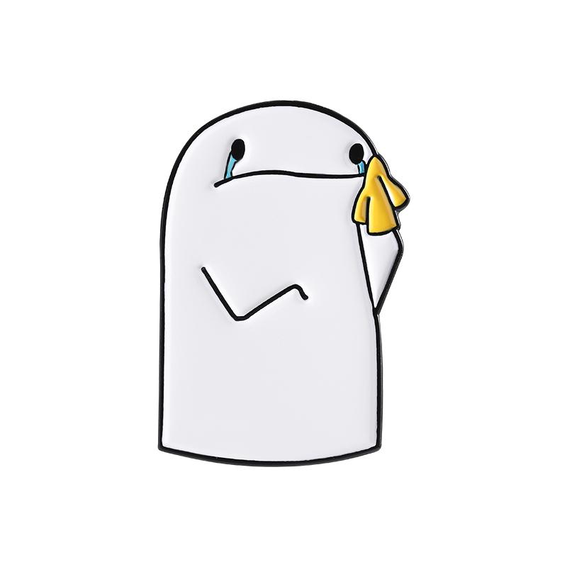 Cartoon Stick Figure Enamel Pins Custom Hand-Drawn Line Brooches Lapel Badges Clothes Funny Jewelry Gift for Kids Friends