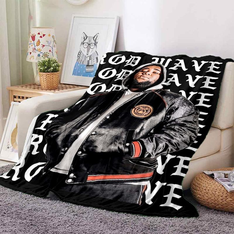 HOT Rod Wave 3D Print Rapper Star Soft Plush Blanket,Flannel Throw Blanket for Living Room Bedroom Picnic Bed Sofa Cover