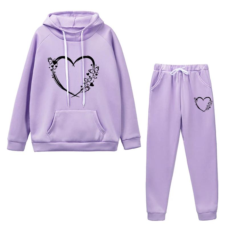 2025 Autumn Winter New Arrival Women Tracksuit Fashion Hoodies Sweatpants High Quality Home Outdoor Casual Sports Hooded Outfits