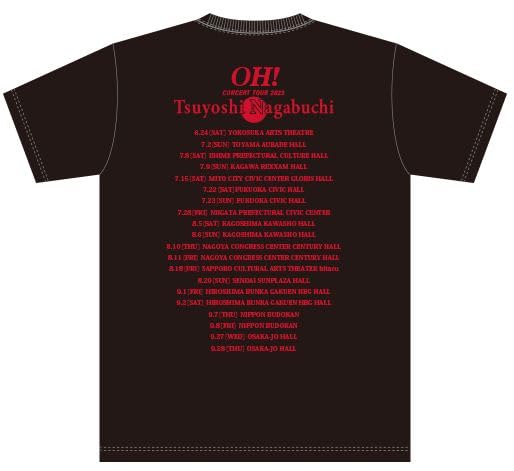 Tsuyoshi Nagabuchi Concert Tour 2023 OH! Tour T-Shirt Black (XL)