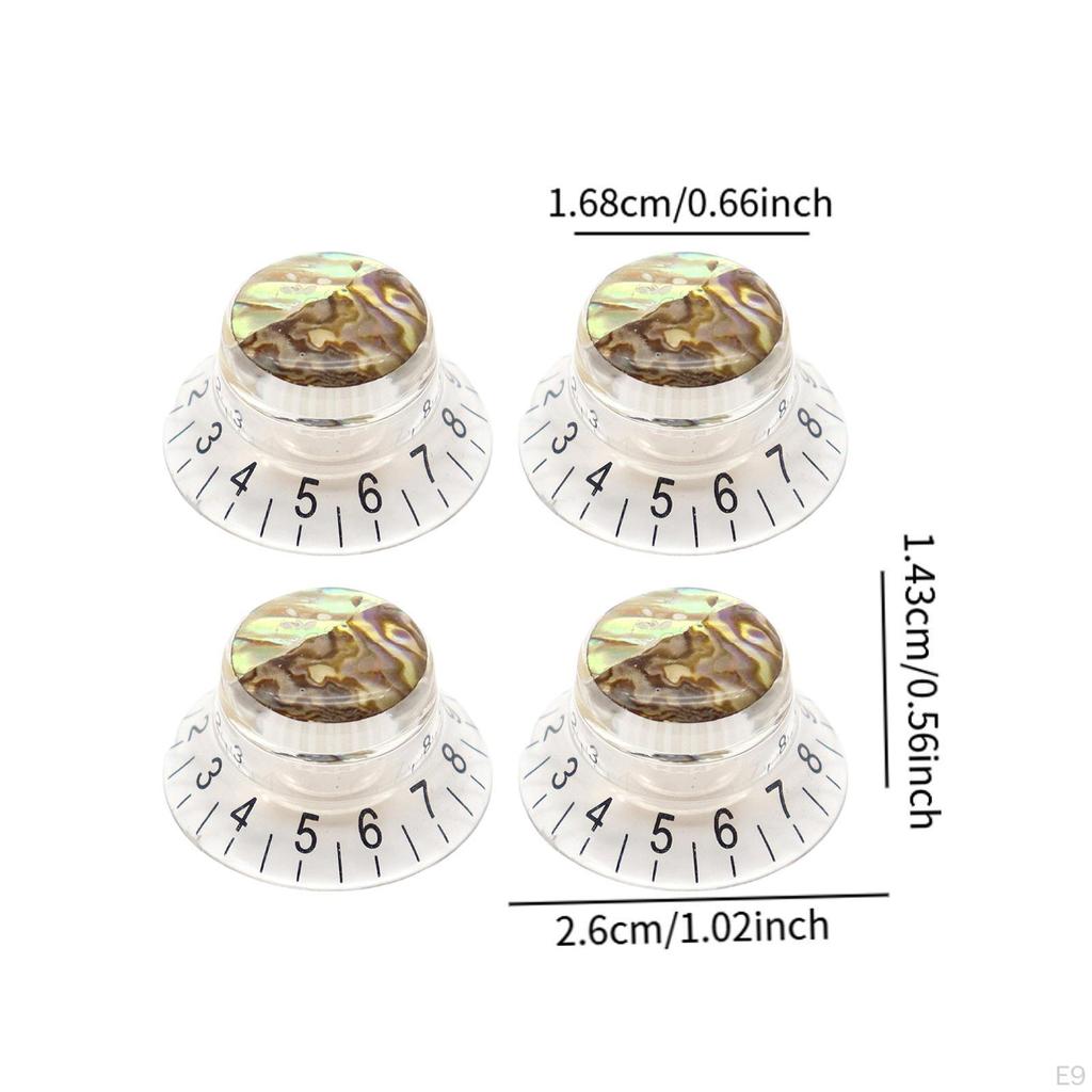 4 Pieces Guitar Knobs Rotary Knob for Electric
