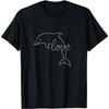 Dolphin Love Line Art Ocean Animal Marine Life Sea Lover T-Shirt