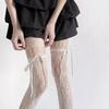 Spring/Summer Hollow Lace Bow Tie Mesh Pantyhose, Y2K Style Tights, Japanese Retro Drawstring Mesh Pants