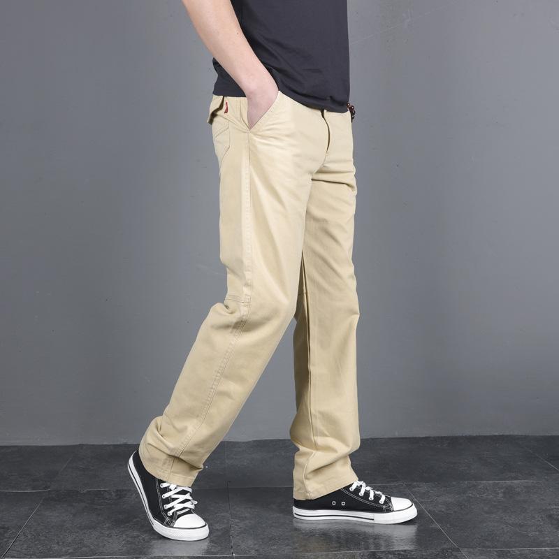 Men's Plus Size Pure Cotton Casual Pants - Spring/Autumn Trendy Workwear 2024