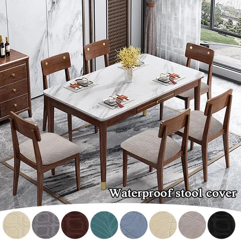 Waterproof Chair Seat Covers Jacquard Seat Case Chair Slipcovers Seat Cushion Case Home Furniture Protector Removable Dust Cover