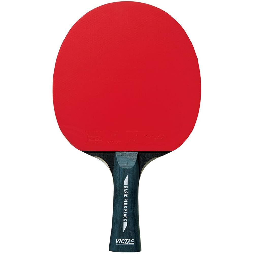 Victas Basic Plus Table Tennis Racket with Rubber Flared Handle Black 320050