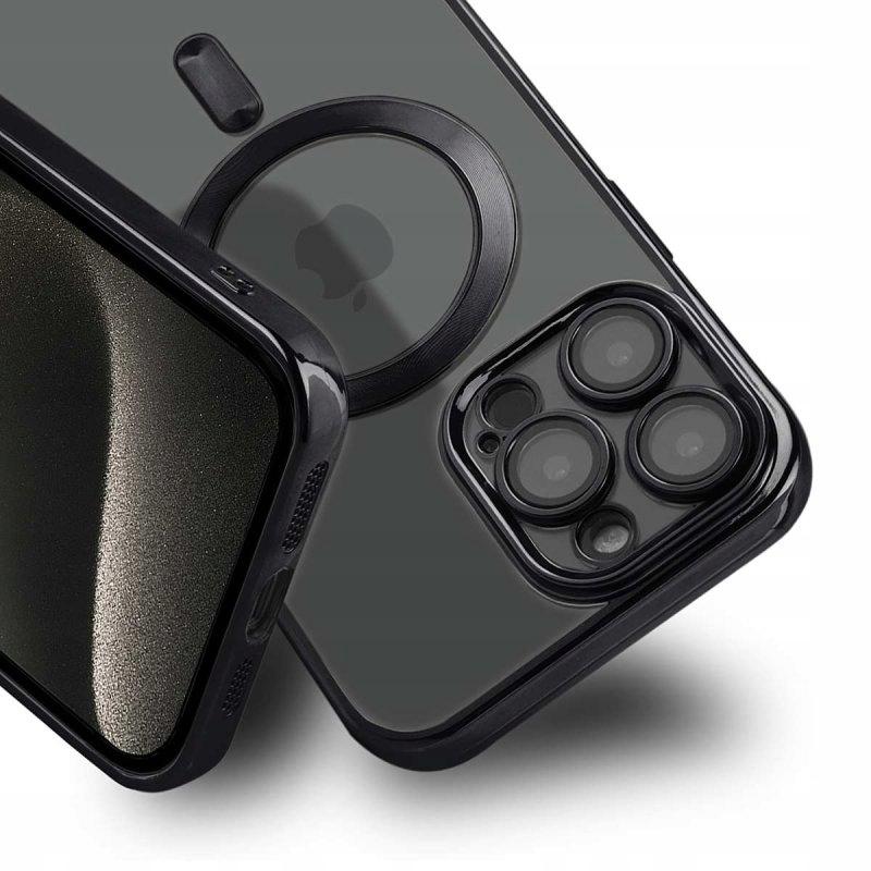 Etui do iphone 12 magsafe magshine obudowa wzmacniana czarny case + szkło