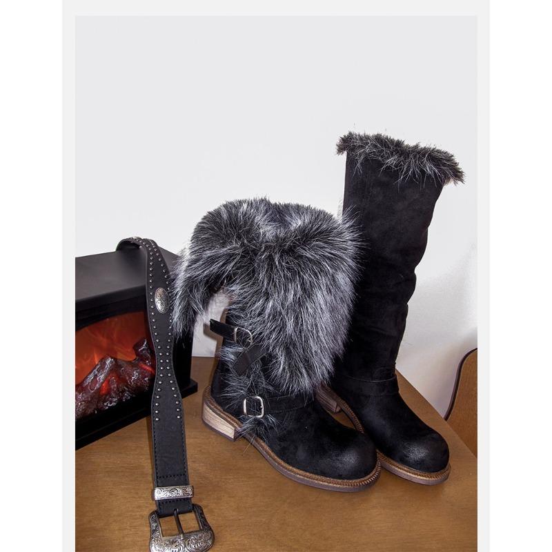 

Women s Lightweight Comfortable Thick Sole Cold Warm Padded Snow Boots Non-slip Wear Outdoor Sports Long Cotton Boots 40 чорний