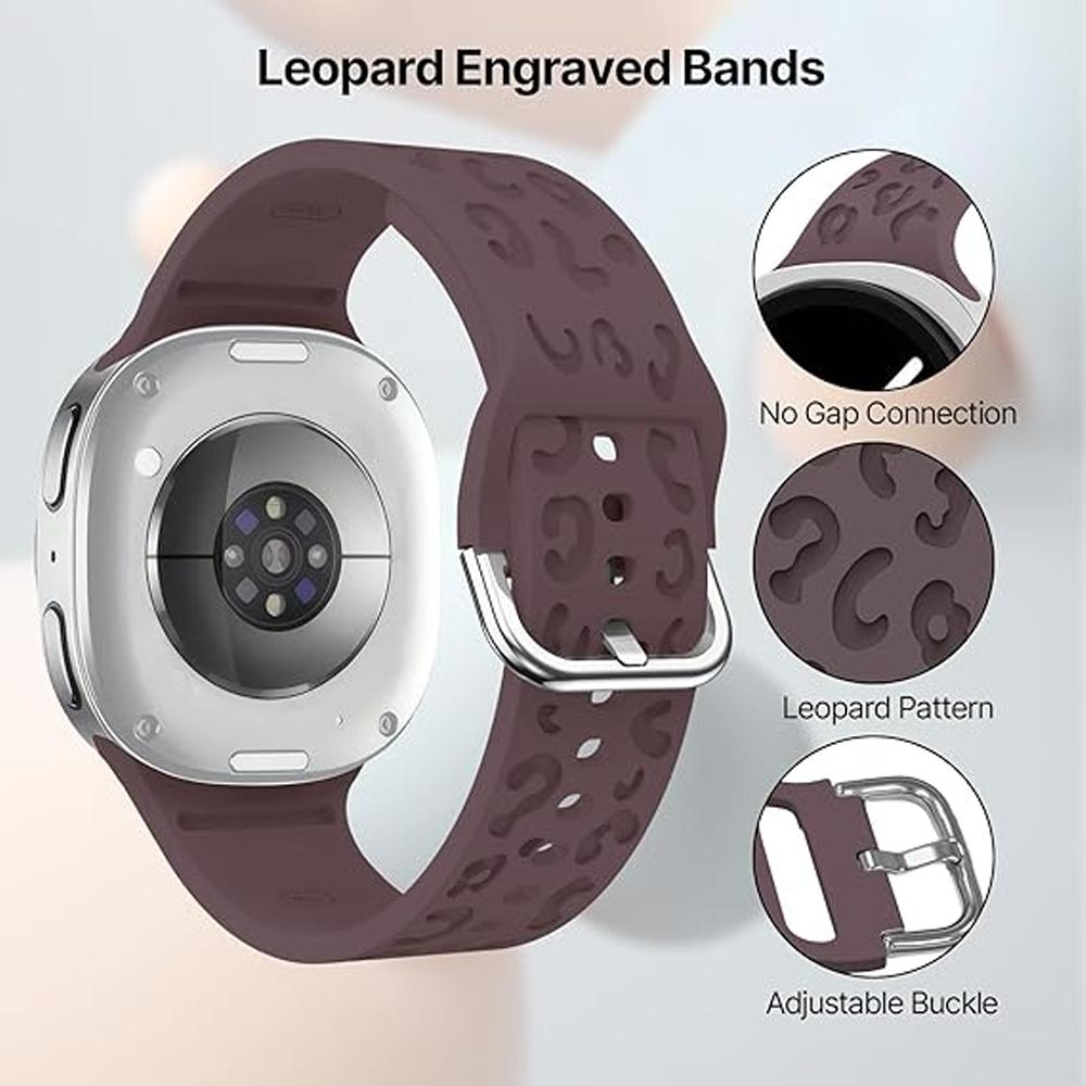 Band for Samsung Galaxy watch 8/8 classic 46mm 44mm 40mm Engraved Leopard Wrist Bracelets Correa pulseras Galaxy watch 8 Strap