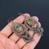 Green Amethyst Gemstone Earrings, 999 Copper Wire Wrapped Earrings, Handmade Antique Jewelry, Gift For Mother Day