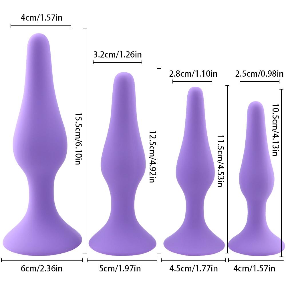1/4PCS Soft Silicone Anus Plug Stimulator, Anal Trainer, Prostate Massager, Unisex Adult Sex Toys, Sex Toys Games