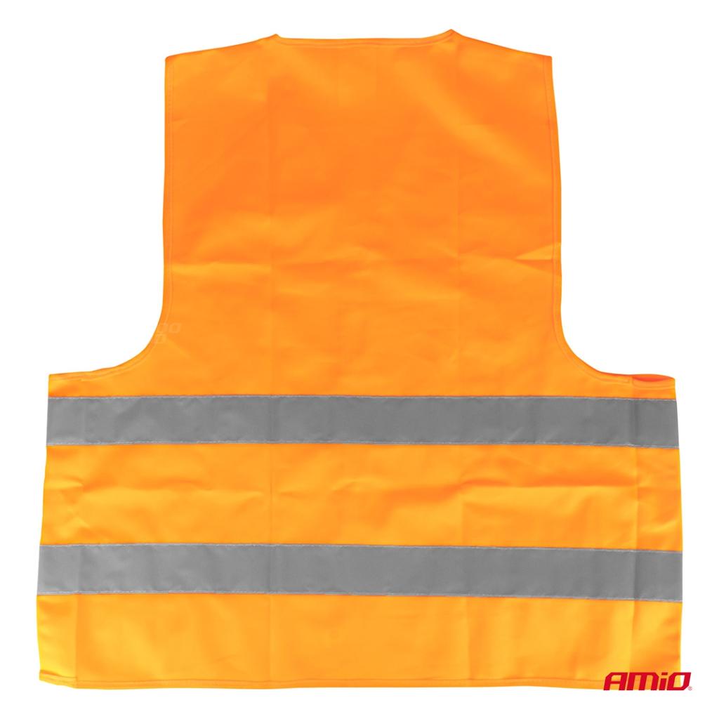 Orange Reflective Warning Vest with Certificate Amio-03985