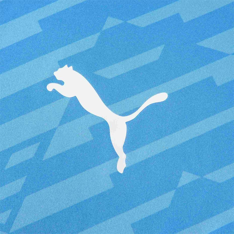 Puma Logo Print Round Neck Short Sleeve T-Shirt Men Tops Light-Blue 705371-18