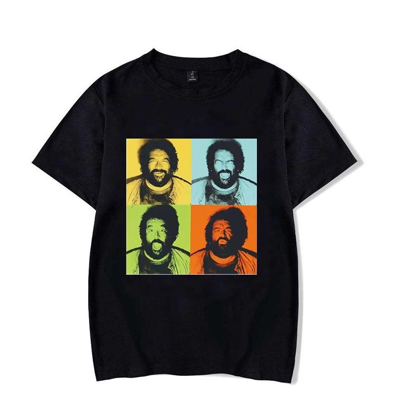 Bud Spencer Camiseta Pop Art T-skjorte for menn/kvinner Herre T-skjorte kortermet trykk Uformell Breaking Bad Print T-skjorte for menn