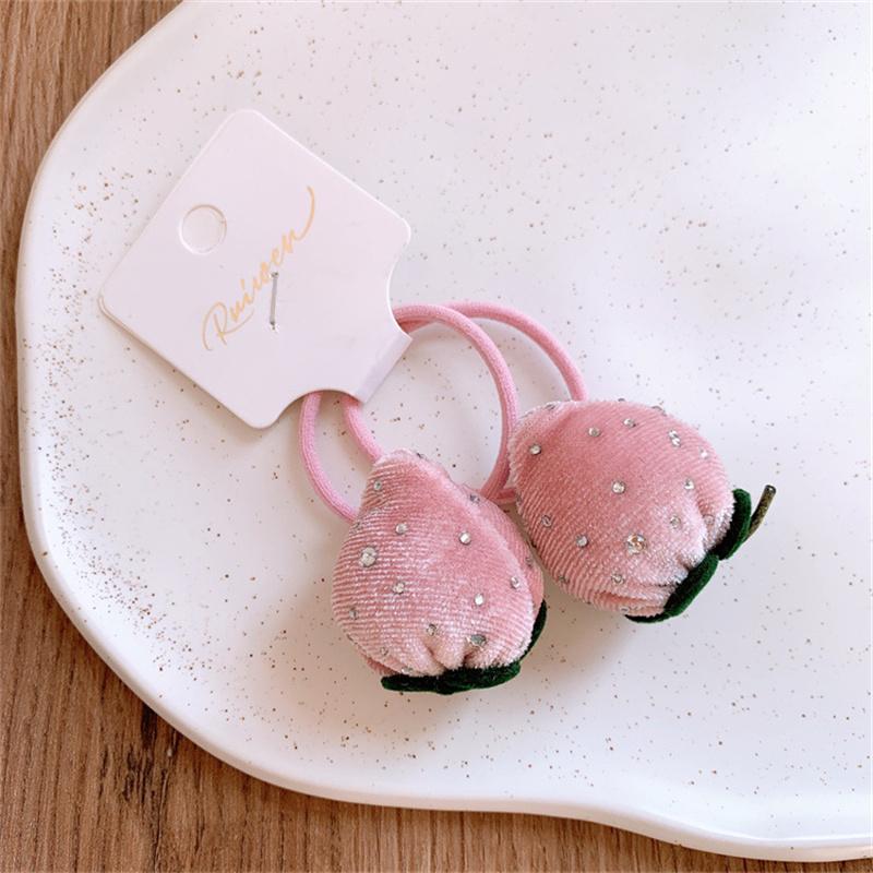 

2025 Милая клубничная резинка для волос, кольцо, детский подарок, для маленькой девочки, ребенка, эластичная резинка для волос, аксессуары, головной убор, украшение about 4 cm