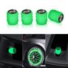 4Pcs Fluorescent Green Car Wheel Tire Valves Caps Luminous Valve Dust Covers For Cadillac Escalade GT4 XT4 ATS XT5 CTS XTS RS