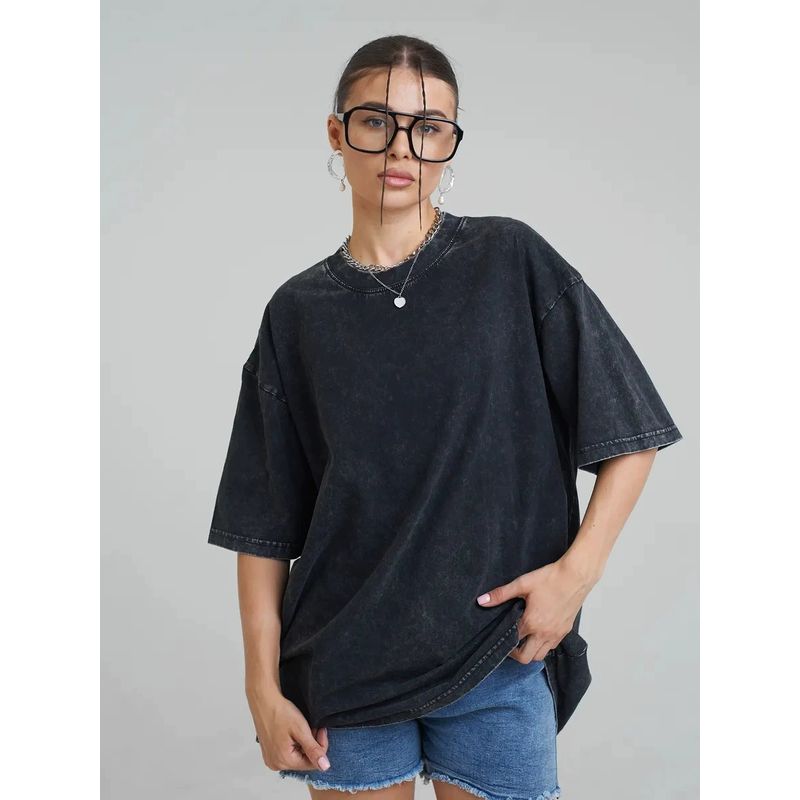 Fashion Wind Washed Old Loose Fashion Cotton T-shirt Fashionable Loose Cotton T-shirt
