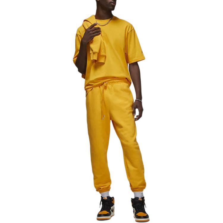 Jordan Wordmark Solid Color Cuffed Casual Sports Pants Men pants Yellow FJ0696-739