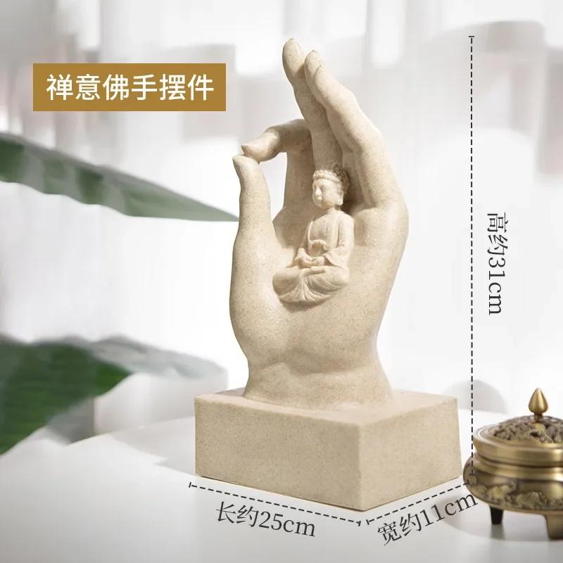 

Resin Buddha Hand Statue Bergamot Art Sculpture Home Accessories Desktop Display Statue Decoration Crafts Figurines Gifts