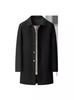 Men's Mid-Length Windbreaker with Removable Fur Lining and Velvet, Business Casual Large Size Coat