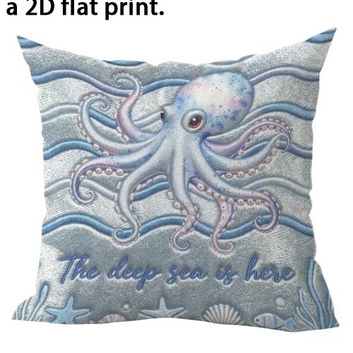 Seaside Themed 2D Flat Print Double-sided Printed pillow cover Short plush Suitable living rooms bedrooms throw cushion cover