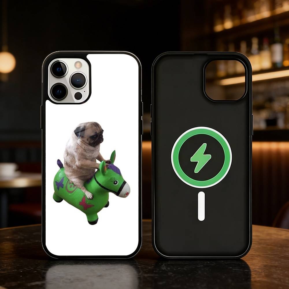 Pug Dog Funny Cartoon Phone Case For iPhone 17,16,15,14,13,12,Plus,Pro,Max For Magnetic Wireless Charge