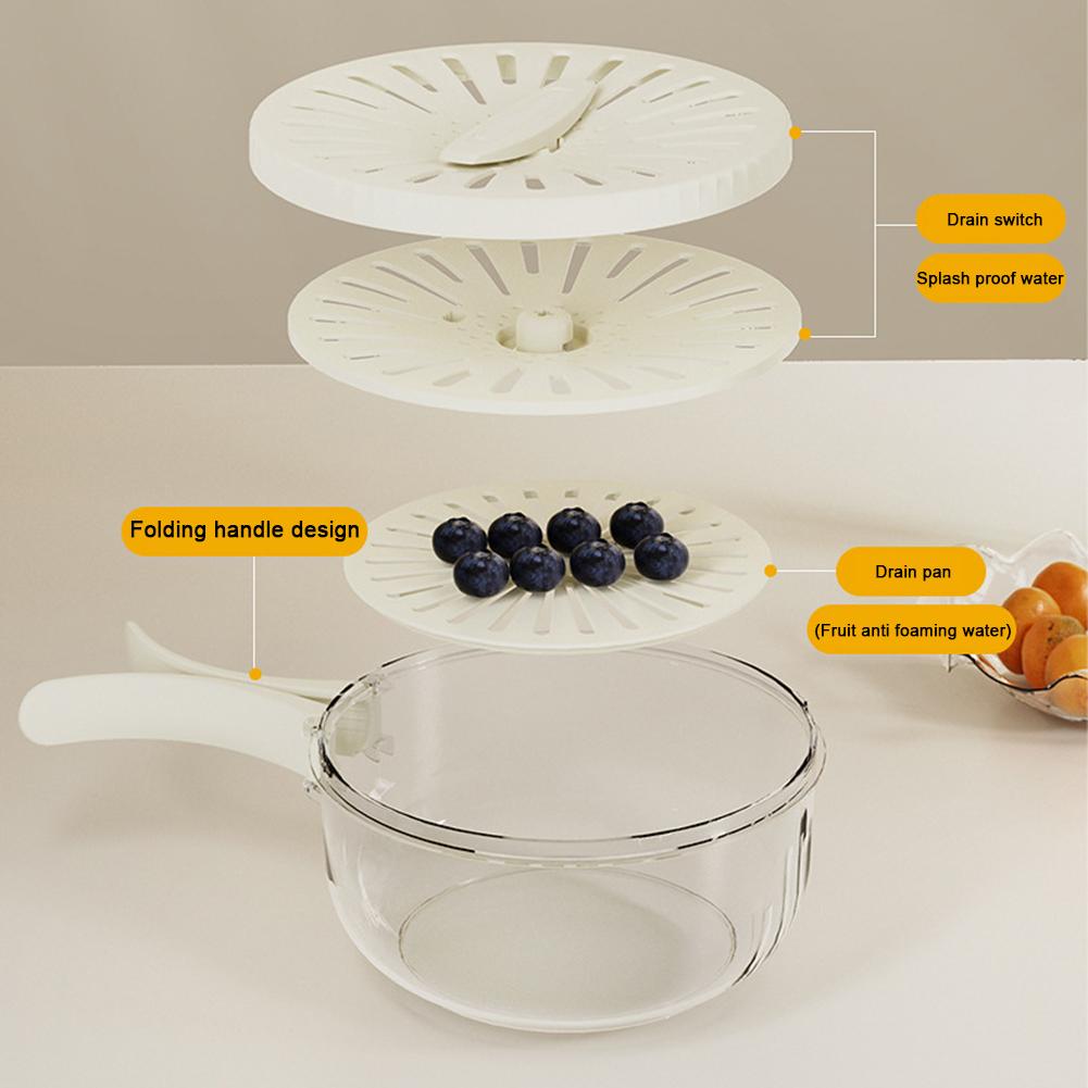 Passoire de nettoyage à poignée pliable Contenant alimentaire réutilisable pour fruits et légumes Filtre de lavage