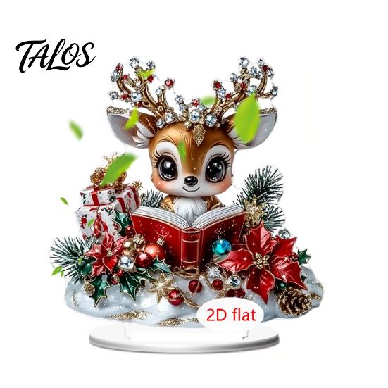 LED Lighted Figurines 2D Acrylic Christmas Angel Figurine with Warm Lights, Glowing Holiday Tabletop Table Decorations Decor for Home Living