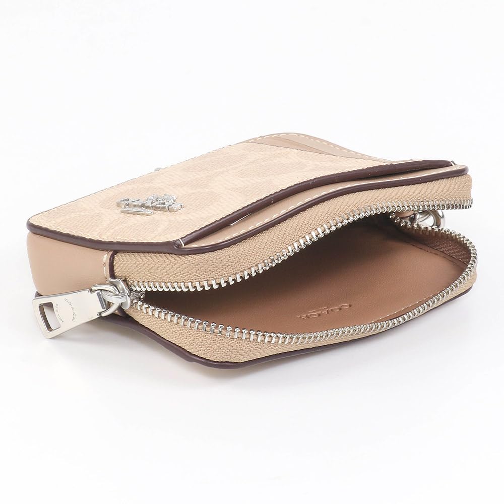 Coach Pass Case CW883 Card Coin Fragment SVPWH, Case, Case, Case, Outlet, Women's, Silver/Sand/Taupe [Used]
