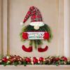 Faceless Doll Beard Christmas Gnome Wreath Hanging Decorative Garland Hanging Ornament for Front Door Porch
