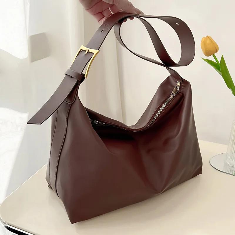 Vintage Pillow Design PU Leather Boston Handbag For Women Casual Large Capacity Shoulder Crossbody Bags Fashion Shopper Totes