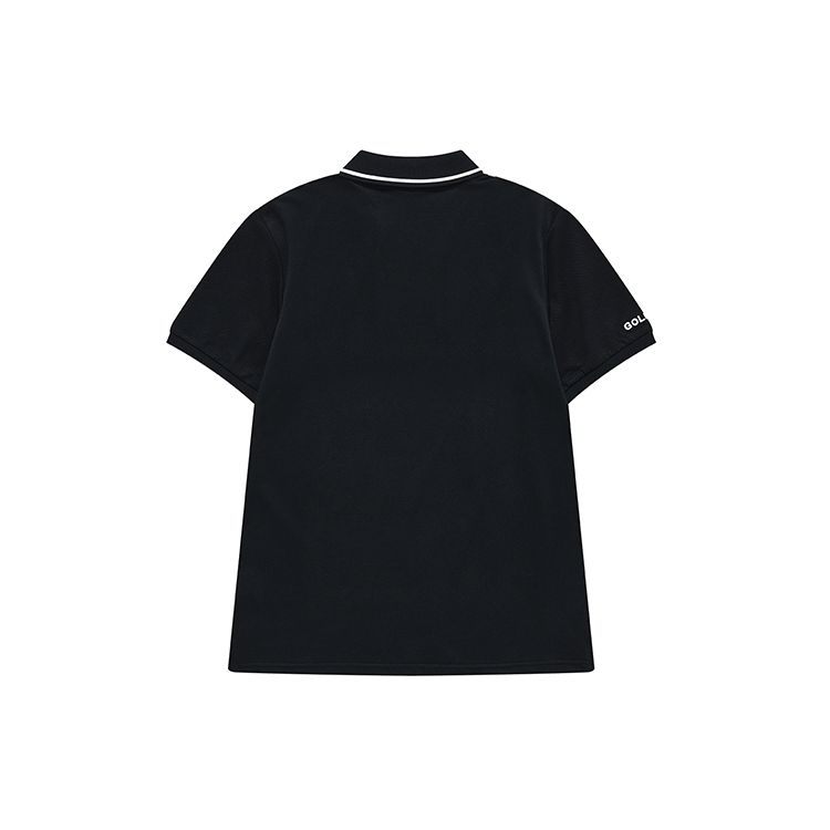 FILA Fusion Casual Knitted Short Sleeve Polo Shirt Men tops Deep-Black T11M223101FBK